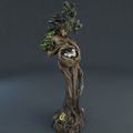 Tree and Bird Resin Statue – 17cm Decorative Figurine
