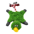 Green Chenille Duck Dog Toy with Knotted Rope Tail, 28 x 17 cm