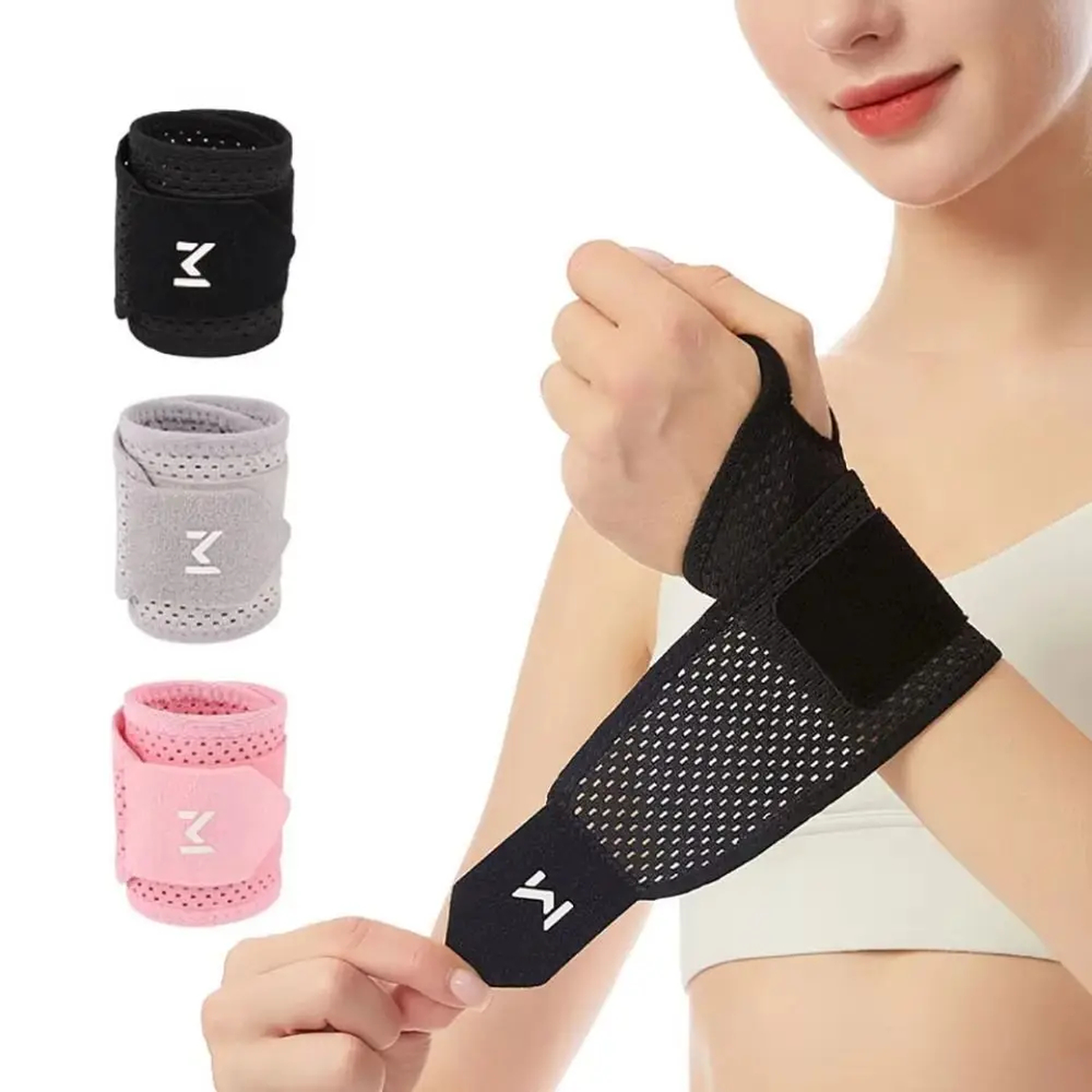 Breathable Wrist Wrap, Adjustable Closure with Thumb Loop