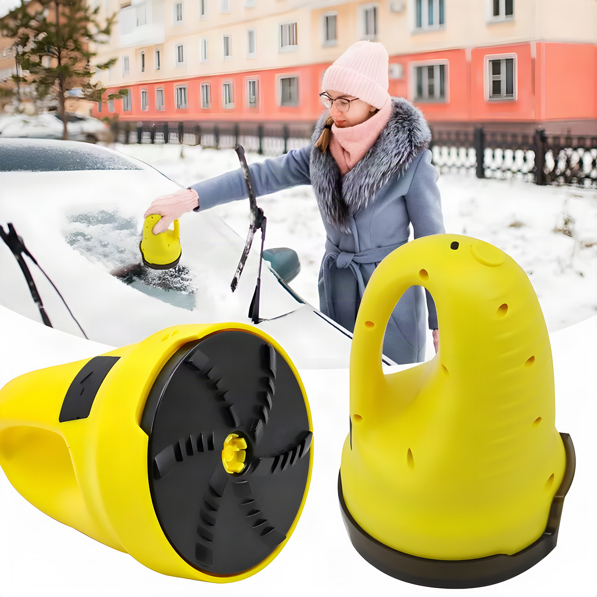Rechargeable Electric Ice Scraper with Rotating Disc for Cars