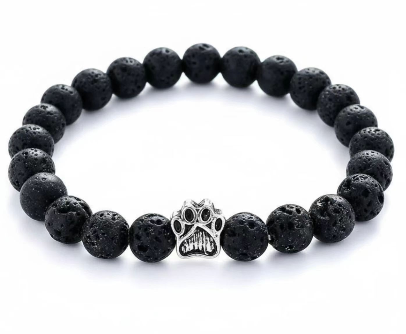 Dog Paw Bead Bracelet Natural Stone 8mm 35 Stone Options
