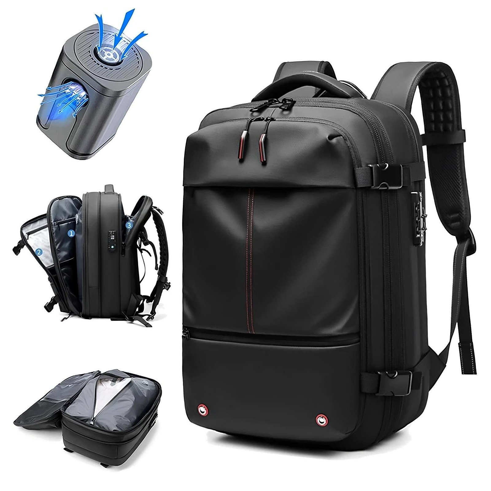 Compression Travel Backpack - Space-Saving Vacuum Design
