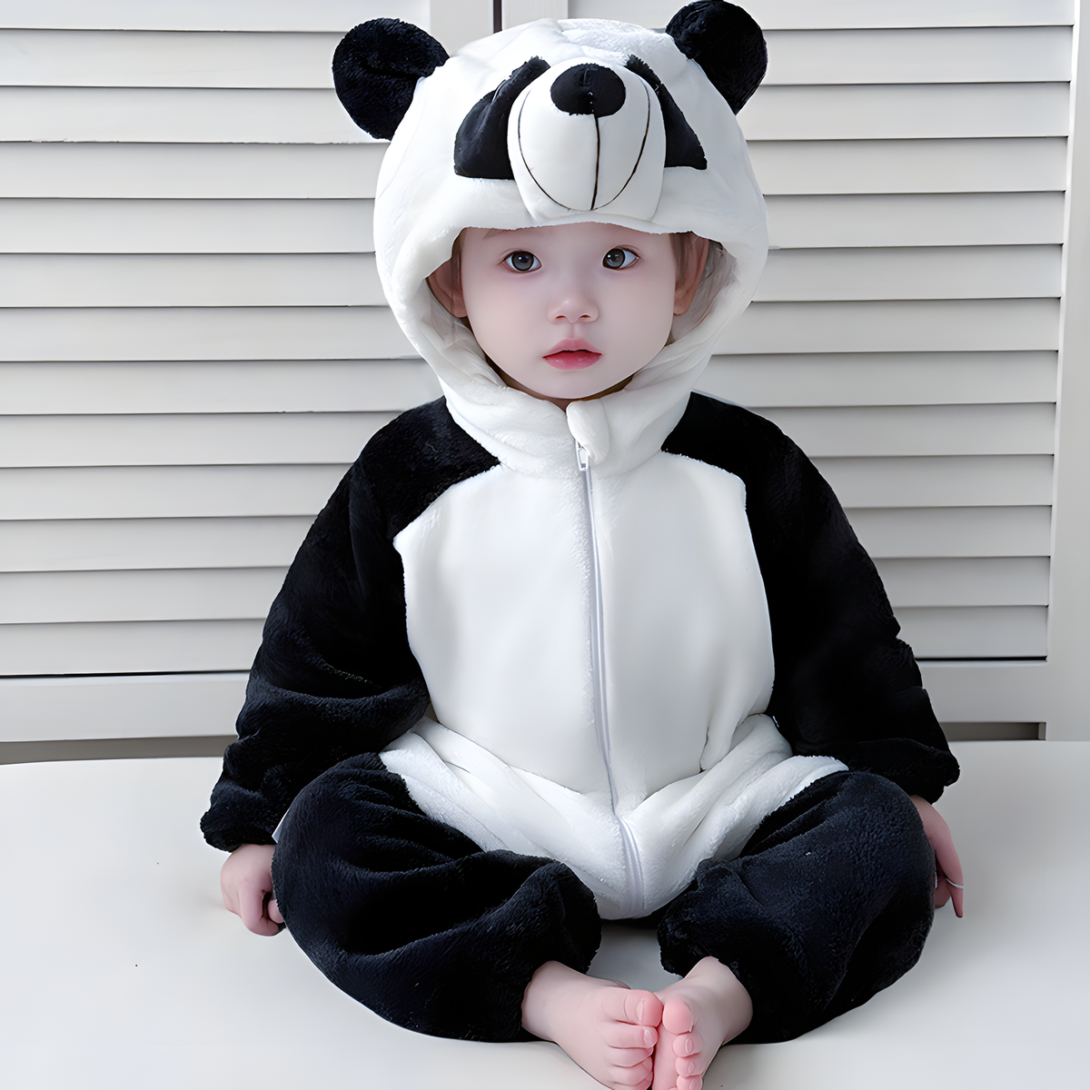 Fleece Animal Hooded Baby Romper for Babies and Toddlers