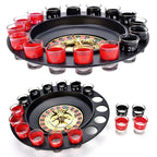 Shot Glass Roulette Drinking Game - 16 Glasses with Spinning Wheel | Party Game Set