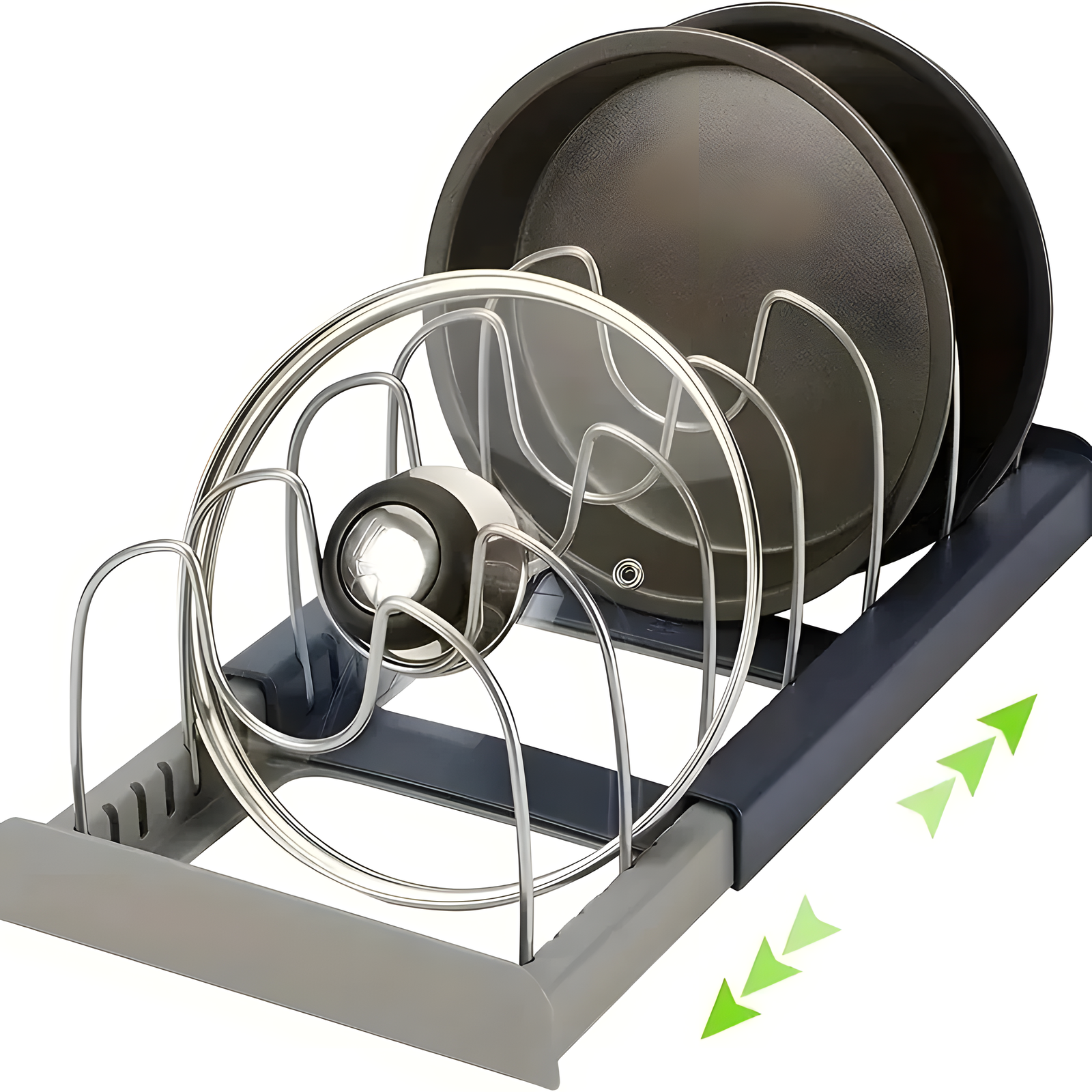 Adjustable Pot Lid Rack for Organized Cookware Storage at Home