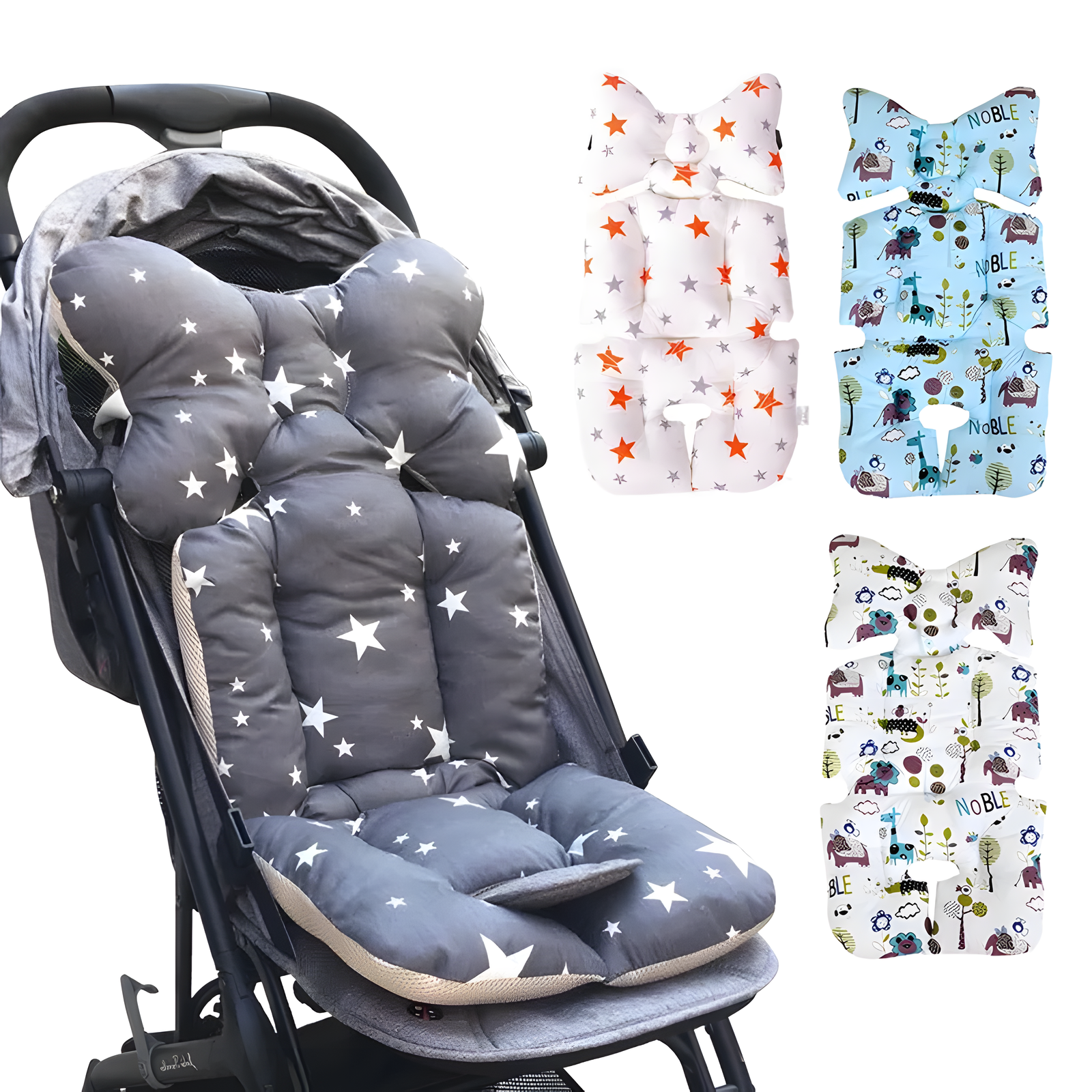 Reversible Stroller Cushion Soft Padded Baby Seat – 6 Designs