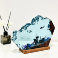 Mermaid Diver Resin Night Light Ocean Scene Warm Light 6x4in