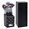 16-Piece Black Makeup Brush Set with Rhinestone Case