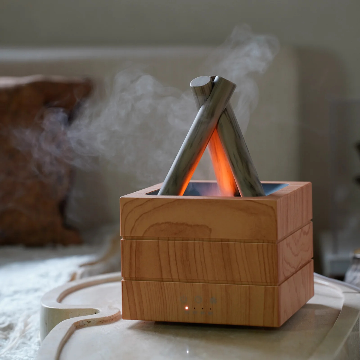 Flame Aroma Diffuser, Campfire Design, Remote & Timer