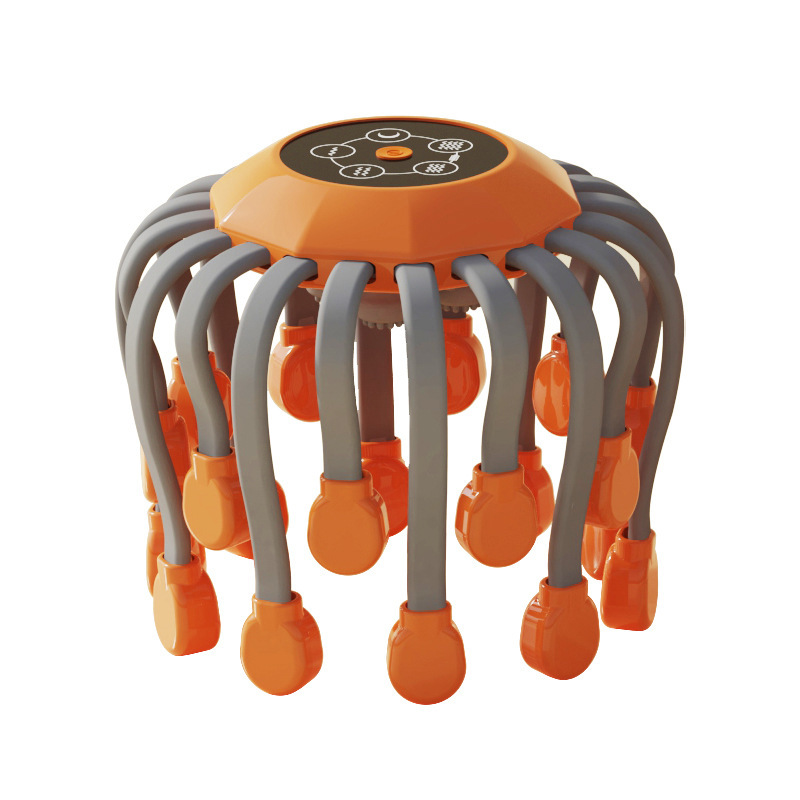 Octopus Head Massager 20 Claws Vibration Heat 5 Modes USB-C