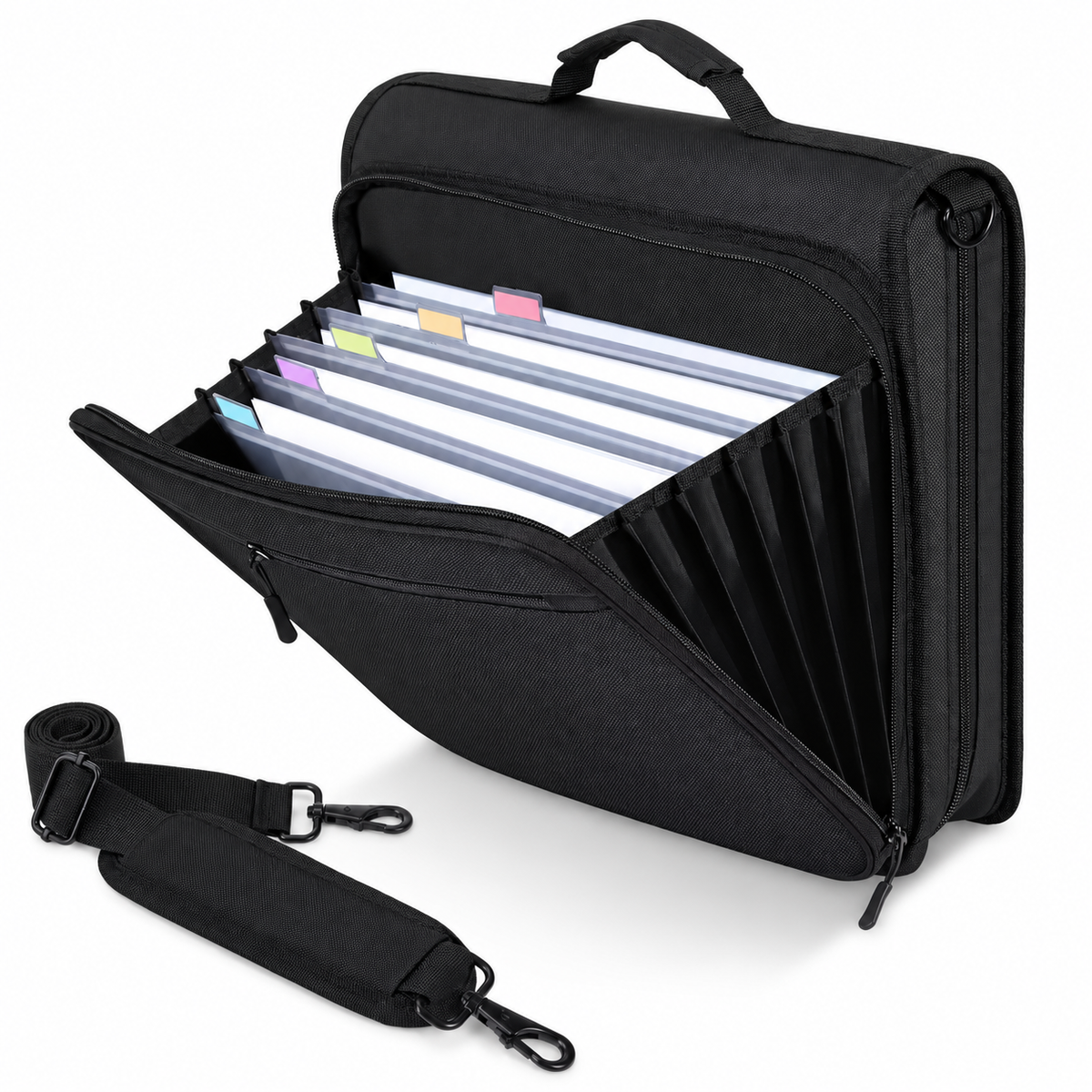 Oxford Document Organizer Bag with File Dividers and Ring Binder