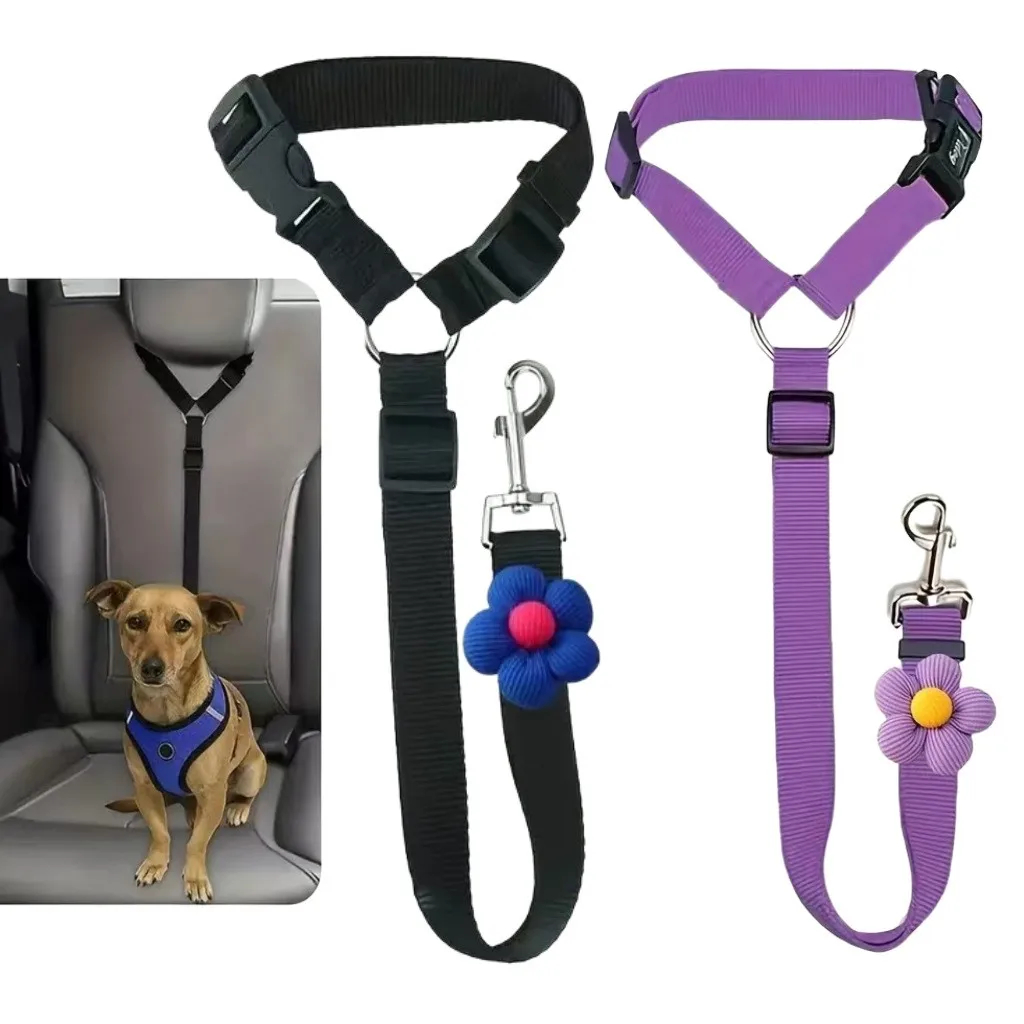 Dog Car Seat Belt Adjustable Headrest Clip with Swivel Hook