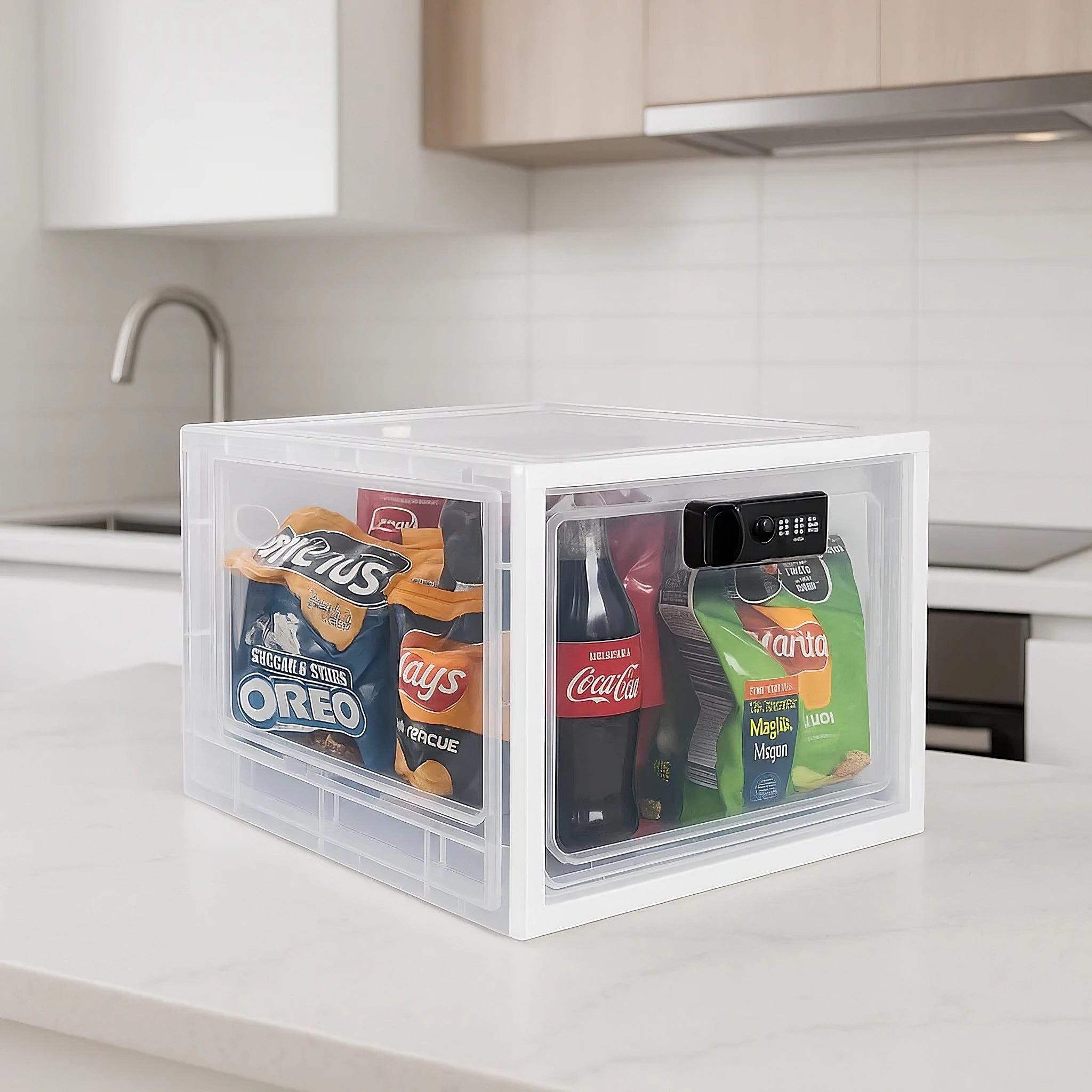Fridge Lock Box - Secure Refrigerator Food Storage Container with Lock