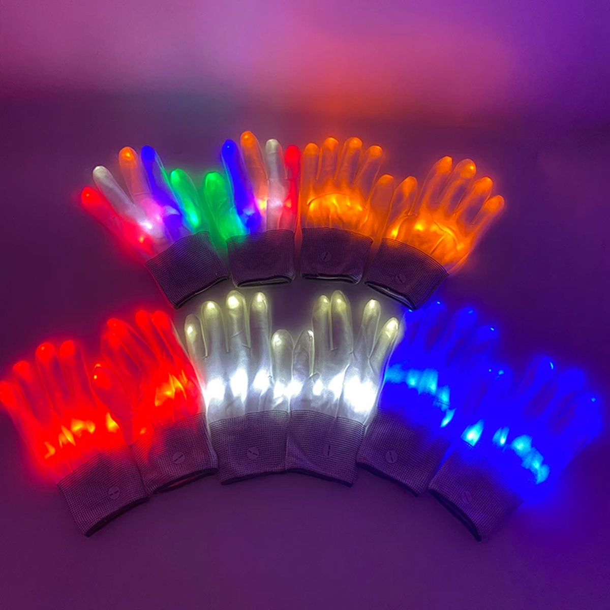 LED Light-Up Gloves with Fingertip Lights for Parties