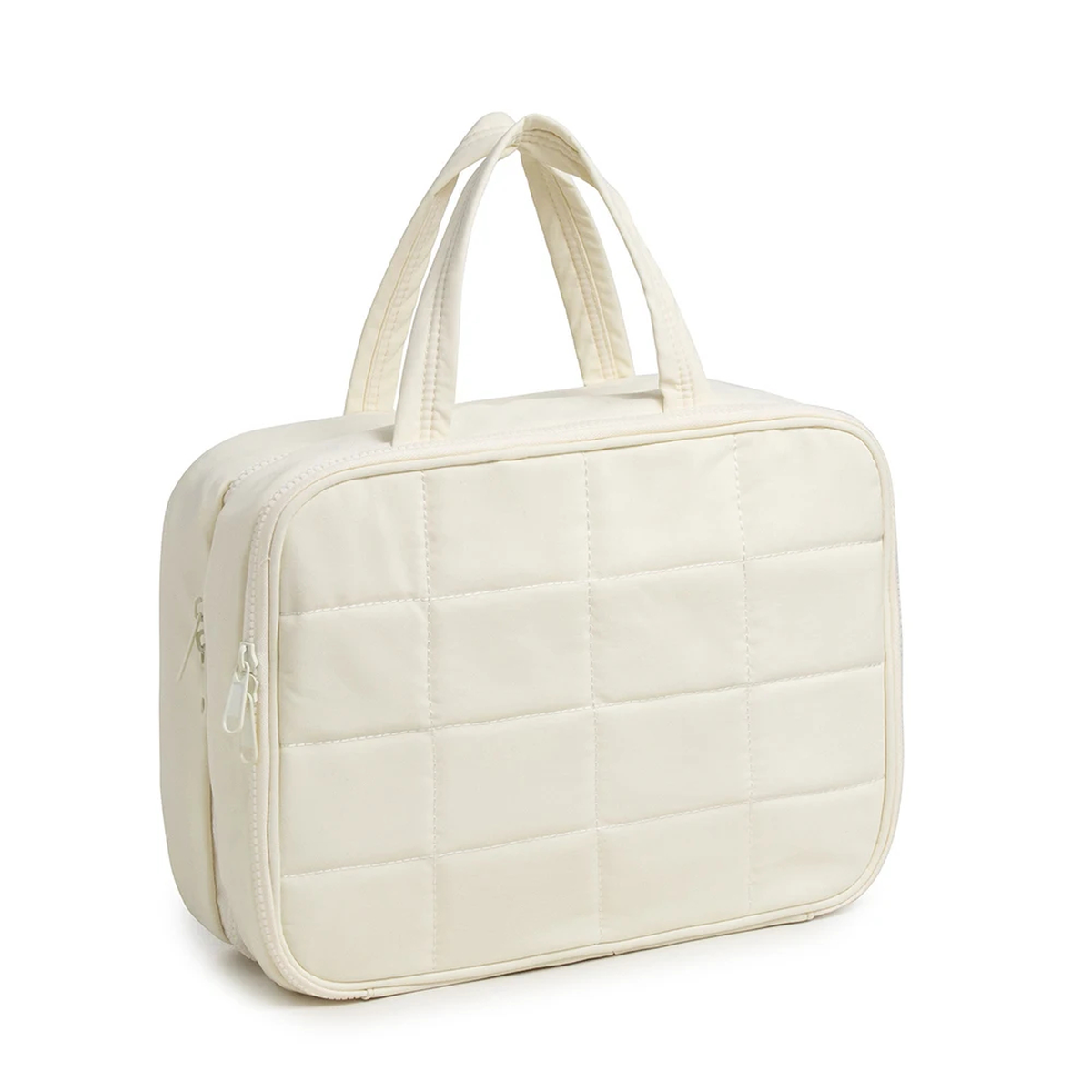 Quilted Hanging Toiletry Bag with Separate Jewelry Organizer