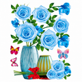 Floral Vase Wall Decal PVC Artwork for Decorative Room Accents