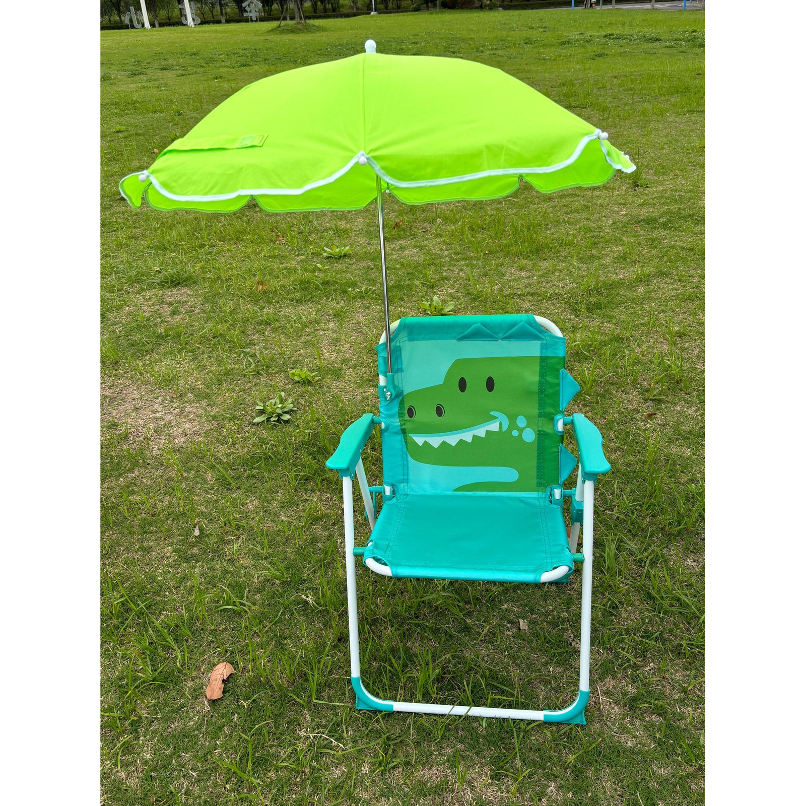 Folding Kids Chair Set Green Crocodile Portable Toddler