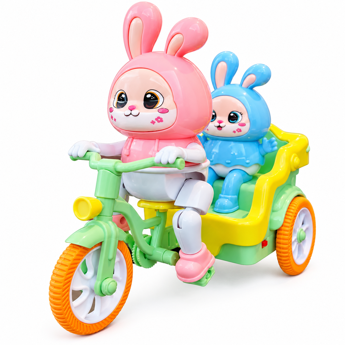Musical Bunny Tricycle Toy with Battery-Powered Motion and Lights