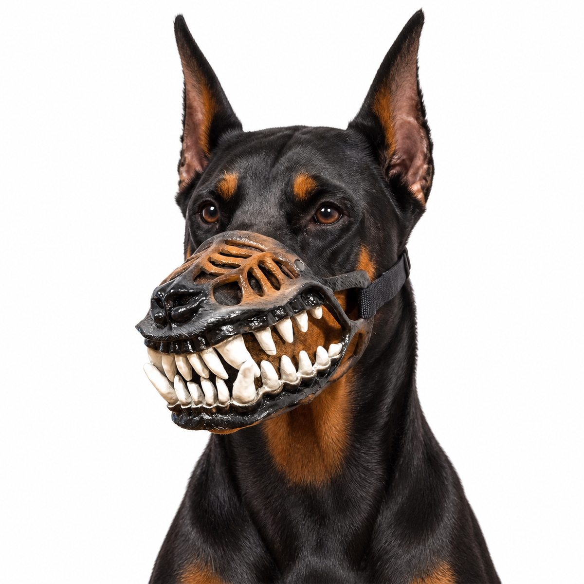 Fanged Dog Costume Muzzle with Adjustable Straps, 4 Sizes