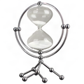 30-Minute Glass Hourglass with Rotating Round Metal Frame