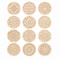 Wooden Coaster Painting Set, 12 Double-Layer Craft Blanks