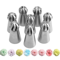 Spherical Flower Piping Tips, 8-Piece Stainless Steel Set