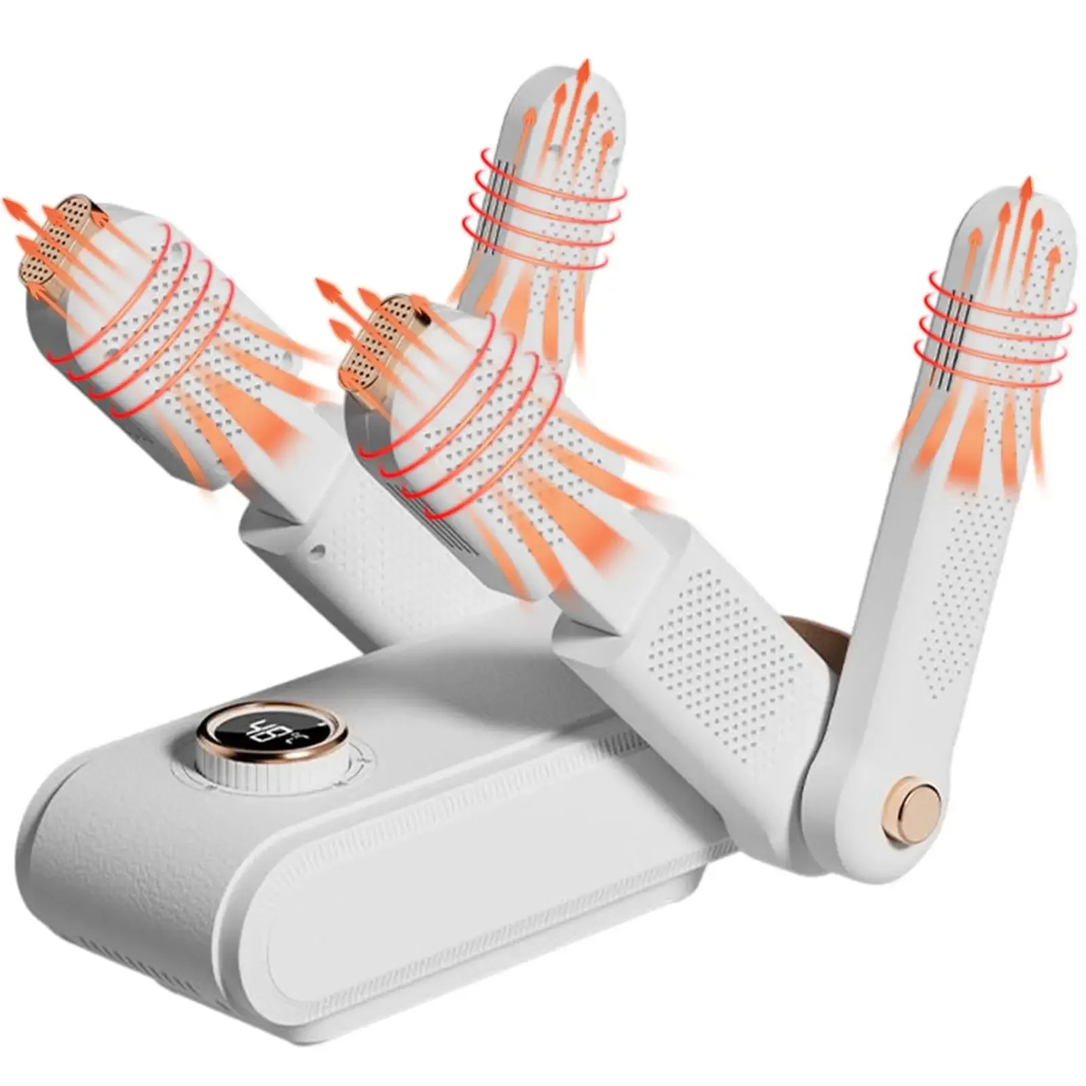 Foldable Electric Shoe Dryer with Vented Arms and Plug Options