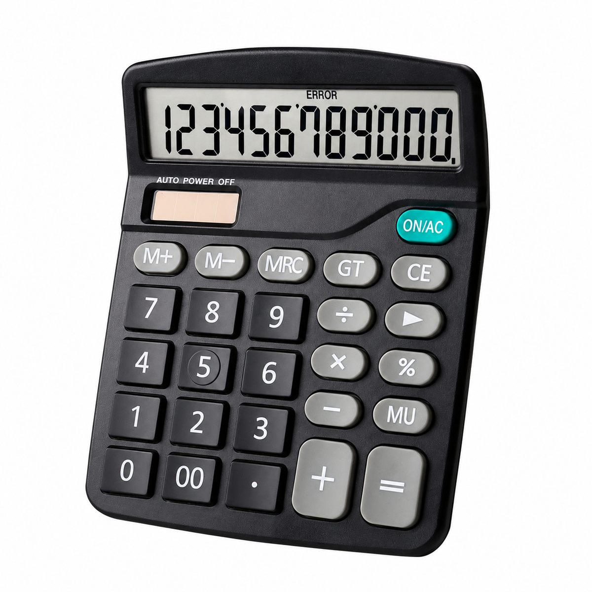 12-Digit Desktop Calculator with Large Keys and Solar Panel