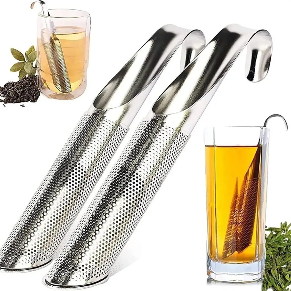 Reusable Stainless Steel Tea Infuser Stick with Handle for Mugs