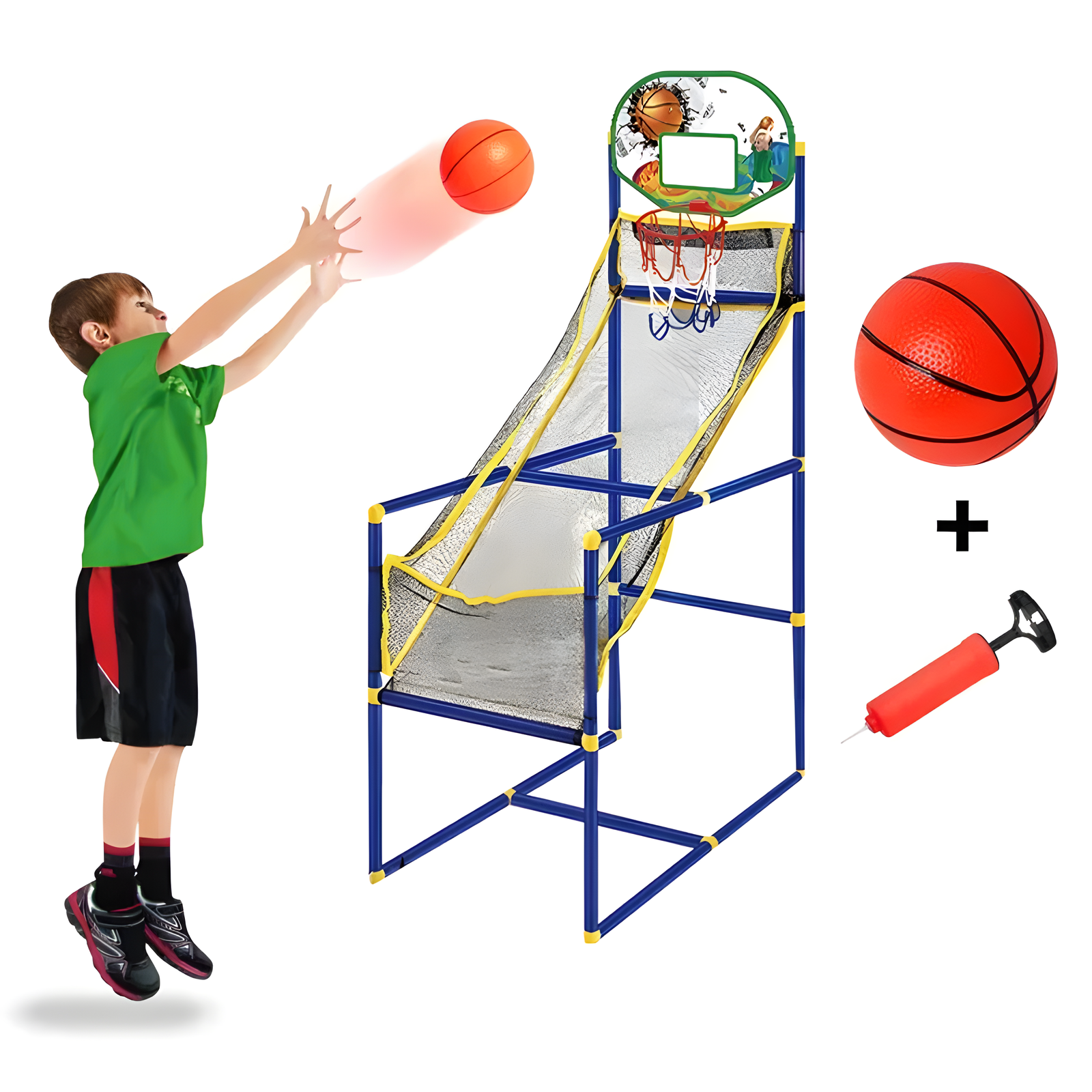 Portable Mini Basketball Return Game – 1.25 m with 2 Balls