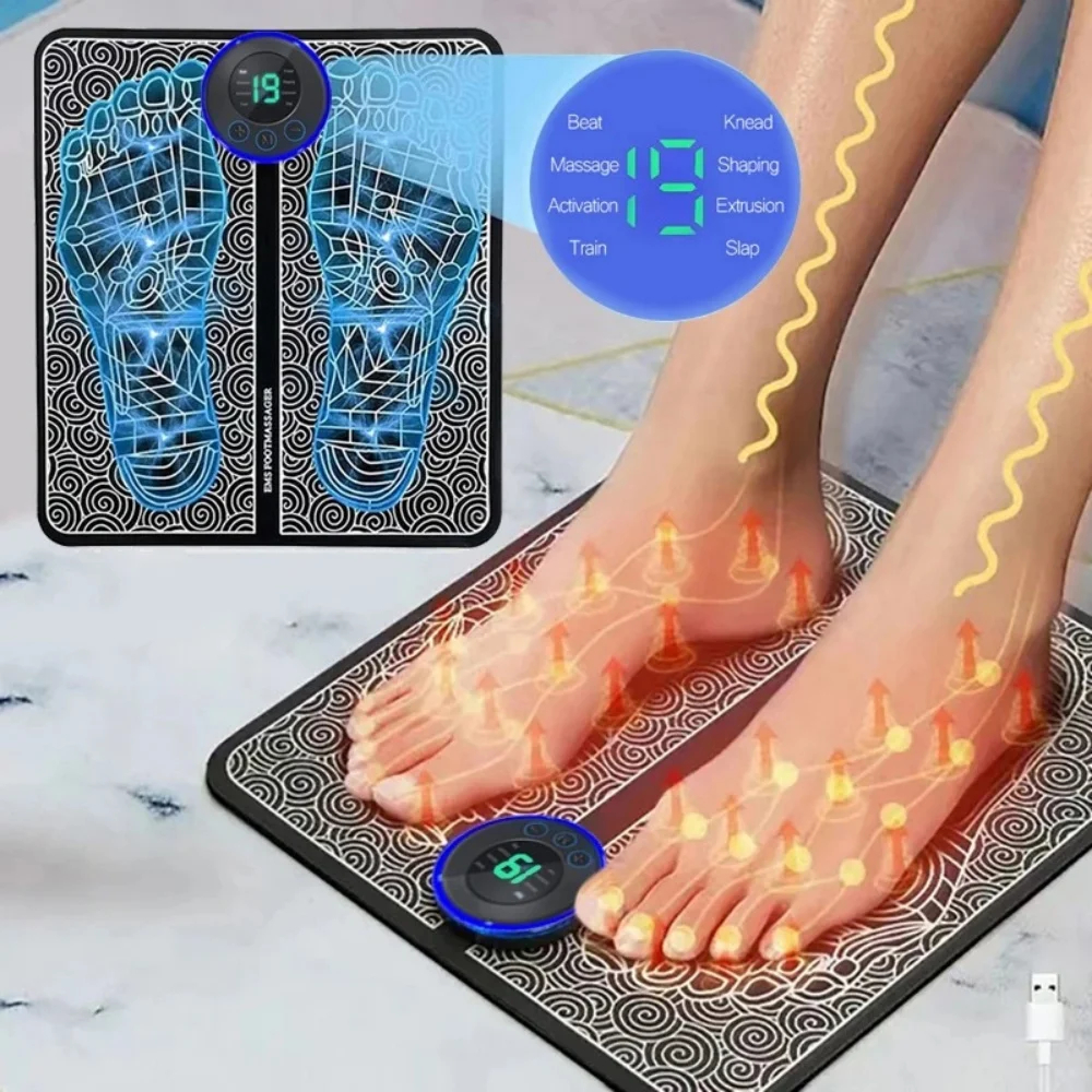 USB EMS Foot Massage Pad with Adjustable Intensity Modes