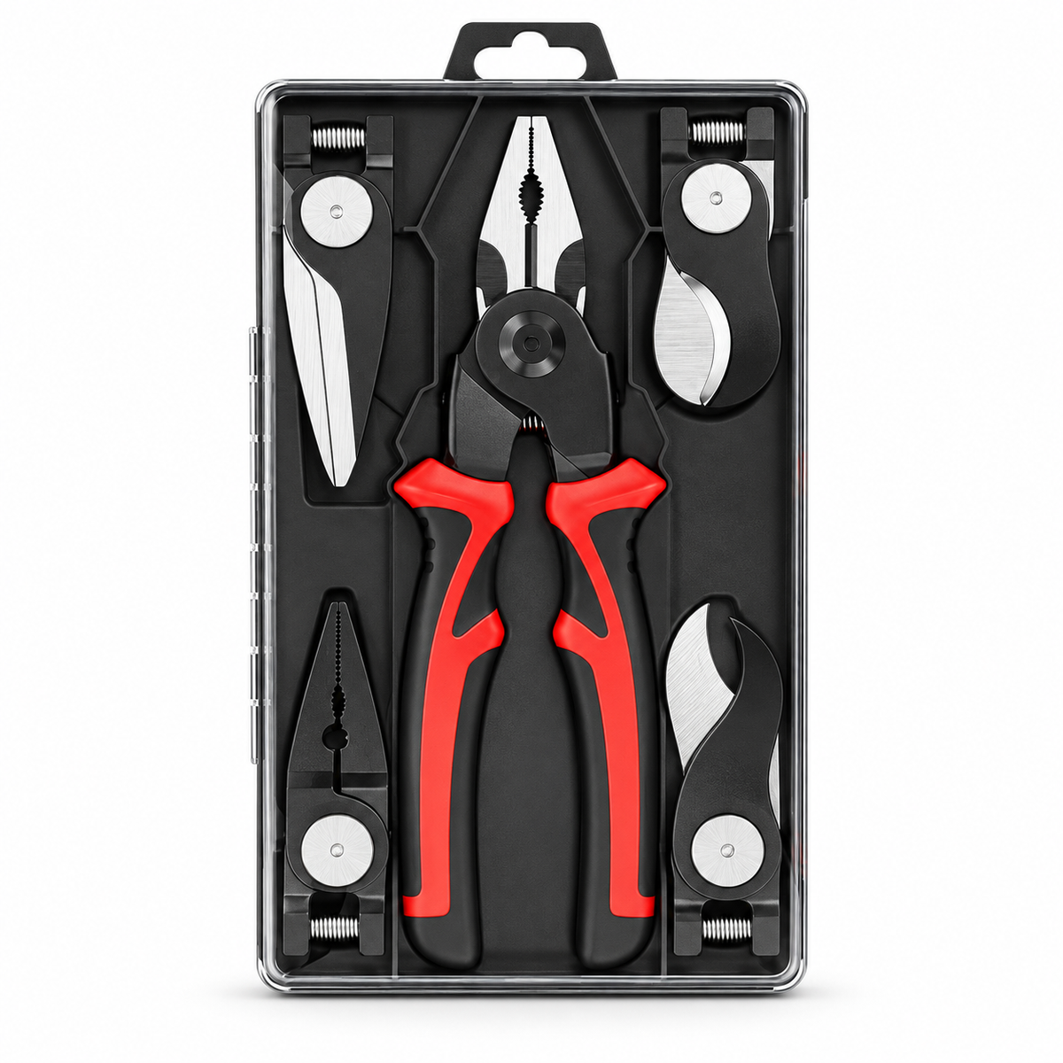 Five-Head Interchangeable Pliers Kit with Storage Case