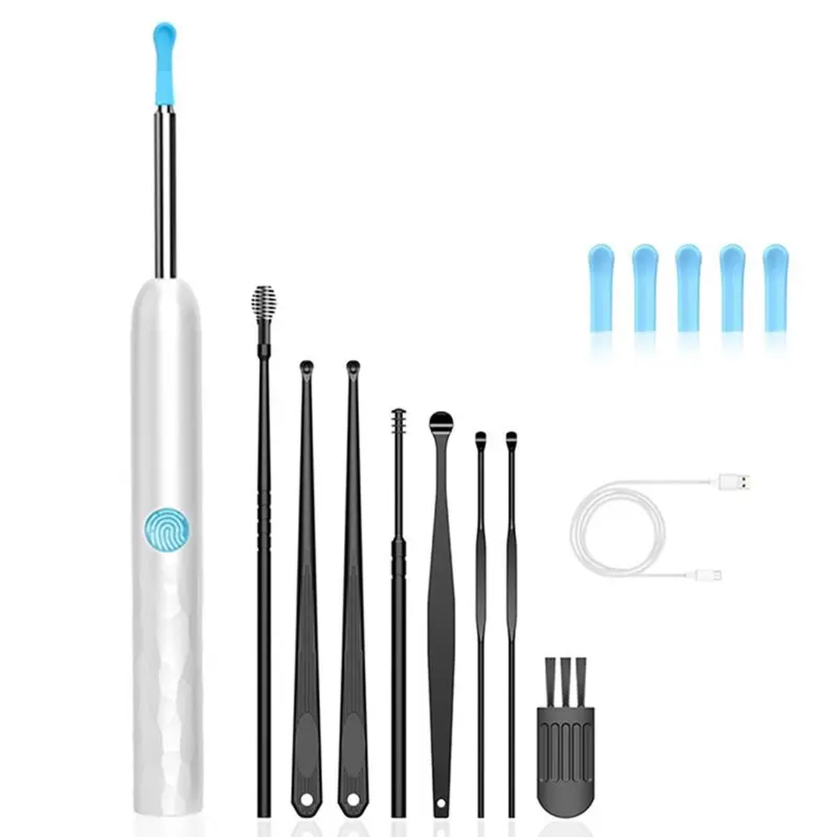 Illuminated Visual Ear Cleaning Tool Set with Interchangeable Tips