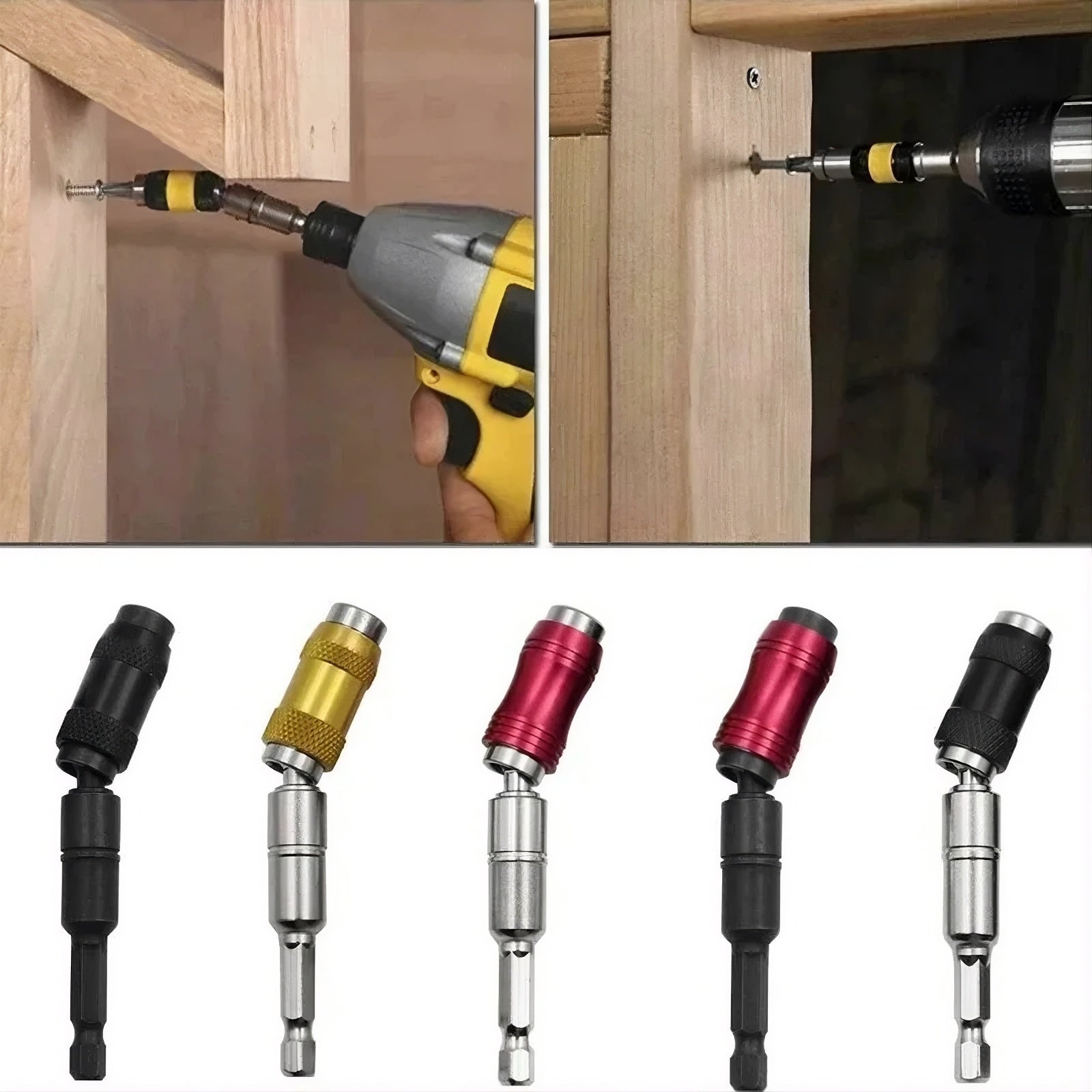 Magnetic Pivoting Drill Bit Adapter – 20° Flex Angle Driver
