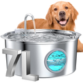 7L Stainless Steel Dog Water Fountain Quiet Pump Large Breed