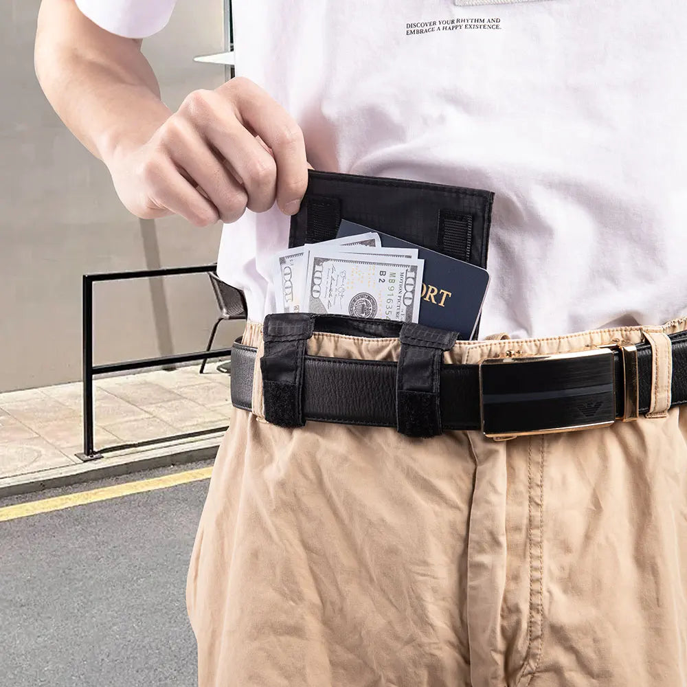 Anti-Theft Travel Waist Pouch RFID Blocking Hidden Belt