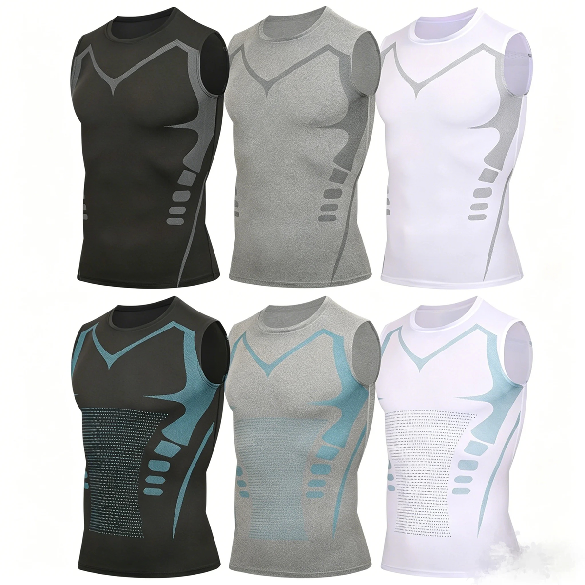 Men's Fitted Sleeveless Workout Vest with Crew Neck Design
