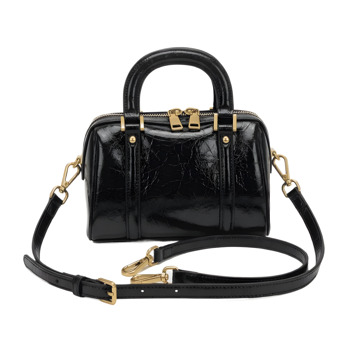 Boston Handbag with Shoulder Strap and Zip Closure in Seven Colors