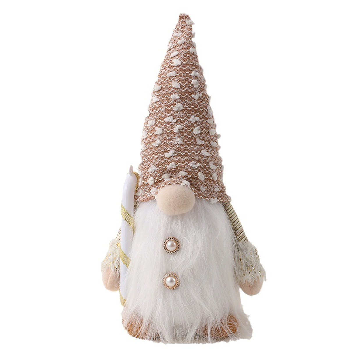 Light-Up Christmas Gnome with Faux-Fur Beard, Two Styles