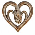 Holding Hands Heart Wall Sculpture, Resin Decor 20 x 20 cm