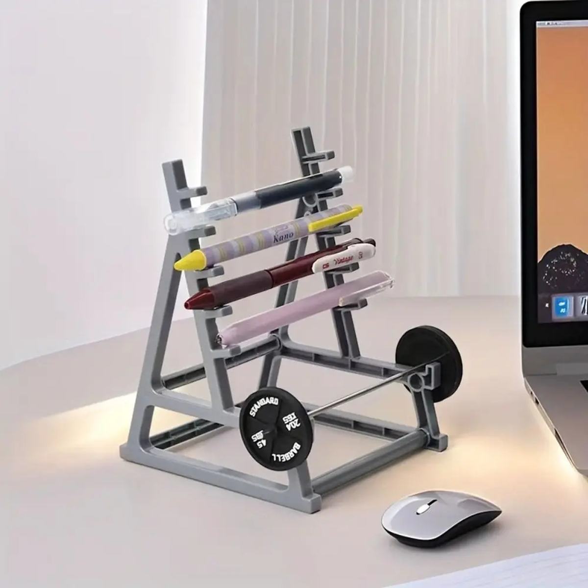 Mini Barbell Rack Pen Holder for Gym-Inspired Desk Organization