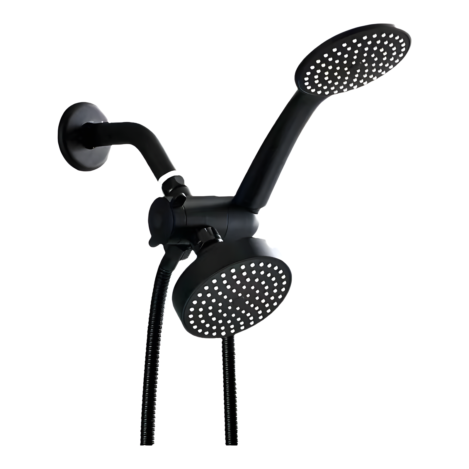 Dual Shower Head Set Fixed & Handheld with Diverter Chrome/Black