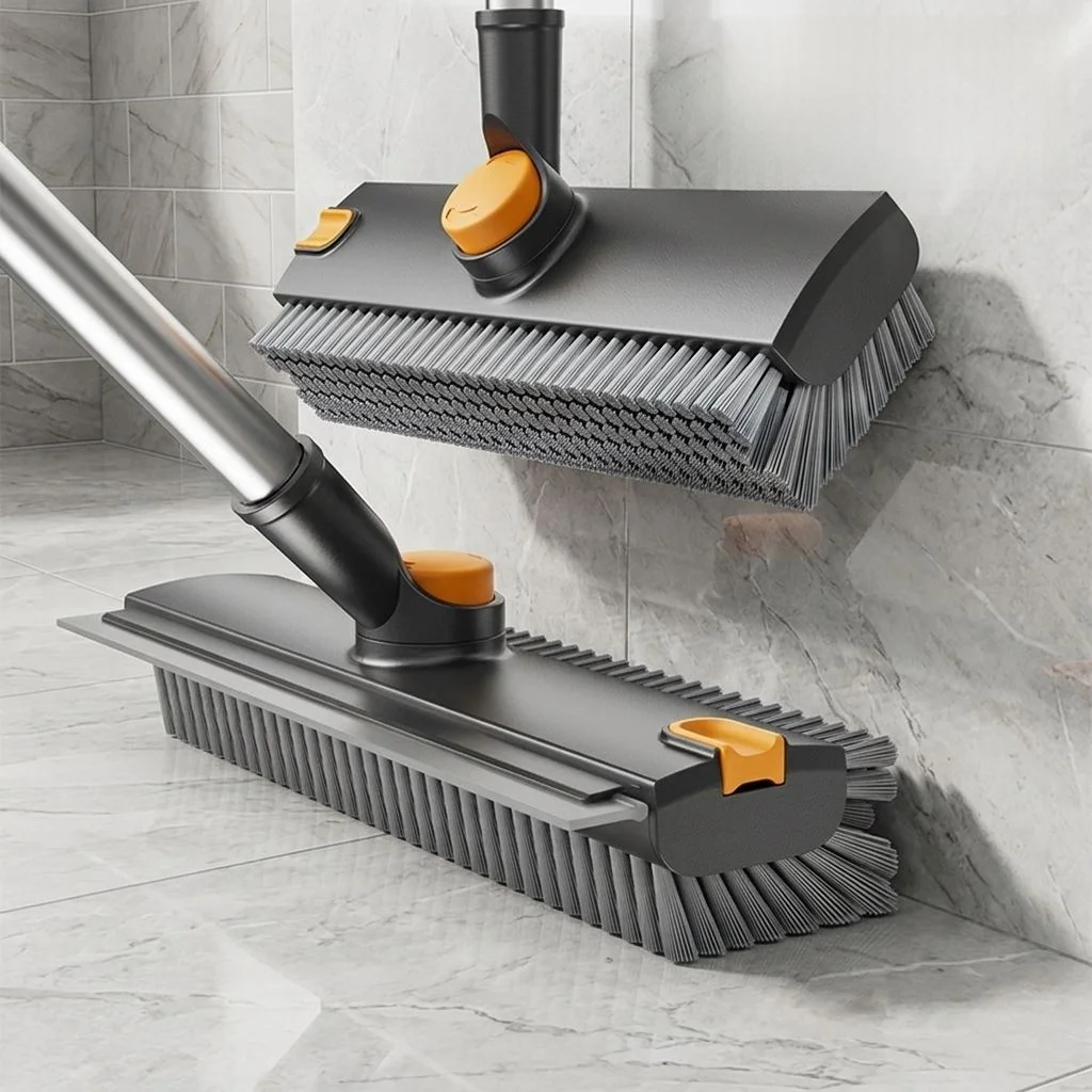 Long Handle Rotating Grout Brush Floor Tile Corner Scrubber