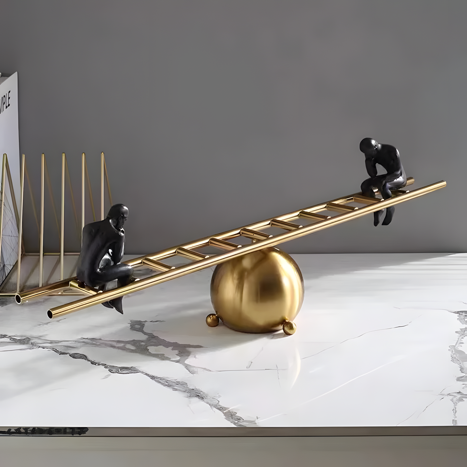 Minimalist Balance Figurine Ladder Sculpture Desk Decor
