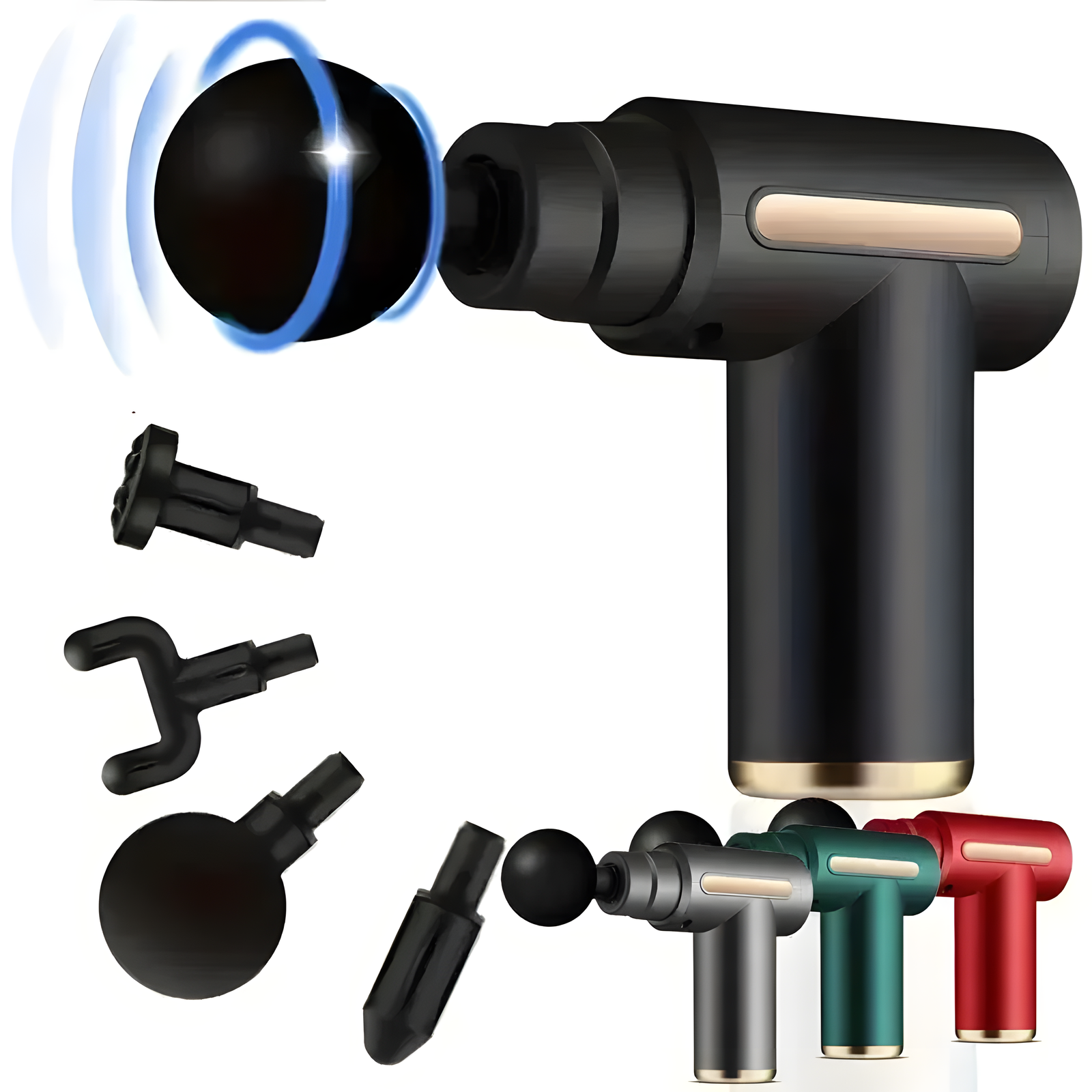Portable Massage Gun Rechargeable with Interchangeable Heads
