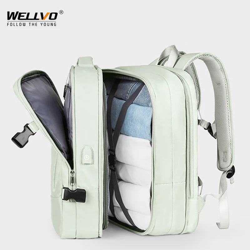Expandable Travel Backpack with USB Port – Laptop Bag