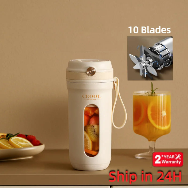 10-Blade Ultra-Powerful Portable Blender (Quick & Perfect Smoothies Anywhere)