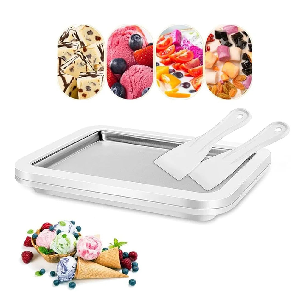 Instant Freeze Rolled Ice Cream Plate (Manual & Quick Dessert Maker)