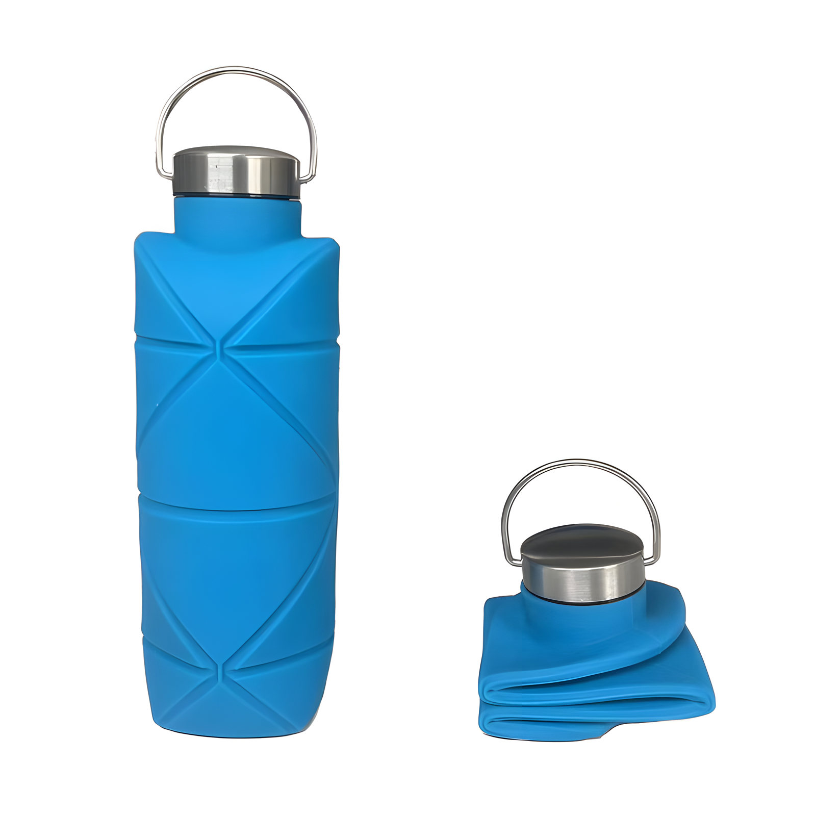 750ml Foldable Silicone Water Bottle Diamond Grip 8 Colors