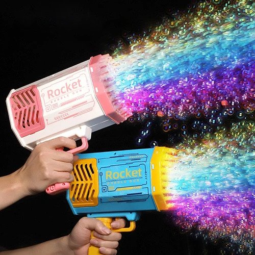 69-Hole Bubble Gun Machine with LED Lights and Fan